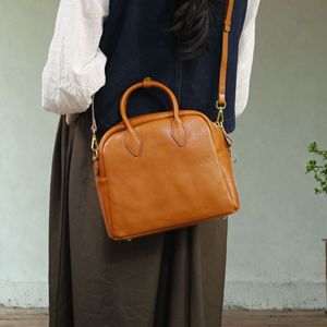 Boston Handbag Genuine Leather Women Crossbody Shoulder <b>Bag</b> Brown Durable Everyday Use - Product Image 2