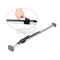 Barre de stabilisation de charge robuste en aluminium/acier réglable de 93 à 107 pouces pour système E-Track, couleur argent/noir, pour le contrôle du chargement