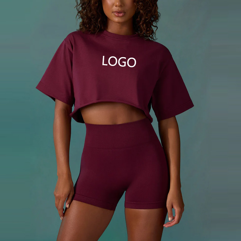 Custom High Quality Women's Workout Short Sleeve Shirts Loose Crop Tops Athletic Gym Shirt Casual Yoga Sports T-Shirt