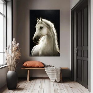 Pintura al Óleo de Caballo Realista Personalizada al por Mayor, Arte Mural 3D Texturizado, Decoración de Interiores Pintada a Mano - Product Image 2