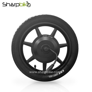 Roue de vélo avec moteur à moyeu en aluminium de 14 pouces, 36V 48V 500W, moteur sans balais à engrenages - Product Image 4