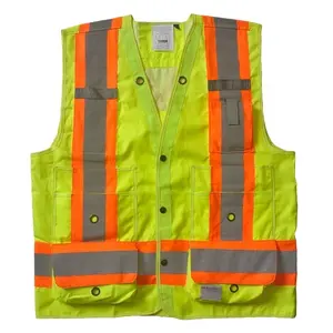 Bán buôn công nghiệp Polyester vải thoáng khí khả năng hiển thị cao bảo hộ lao động cảnh báo phản quang an toàn vest