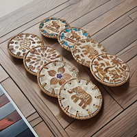 Sous-verres en rotin tressé à la main colorés du Vietnam, sets de table de cuisine, dessous de tasse avec coussin isolant thermique, accessoires décoratifs