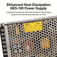 Alimentation à découpage CA/CC sans ventilateur 100W en gros, série NES 100, options 5V à 48V pour système de sécurité