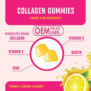 OEM personalizado colágeno gomitas vitamina piel blanqueamiento caramelo crecimiento del cabello salud digestiva apoyo adulto - Product Image 5