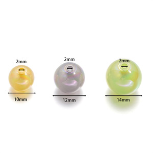 Perles acryliques rondes de 14 mm, perles en vrac pour la création de bijoux, couleur bonbon estivale, matériel pour chaîne de téléphone DIY - Product Image 2