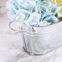 Pots de fleurs en métal avec poignée Jardinière en fer classique en forme de seau Seaux ovales en métal pour décoration de maison de ferme rustique