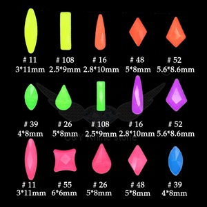 Vente en gros Nail Art Décoration AB Flatback Jelly Stone Mix Tailles <span class=keywords><strong>Strass</strong></span> Néon pour Ongles - Product Image 6