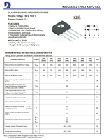 Redresseur à pont monophasé passivé au verre KBP210G 1000V 2A à montage en surface pour alimentation électrique, 100% original, code de lot traçable