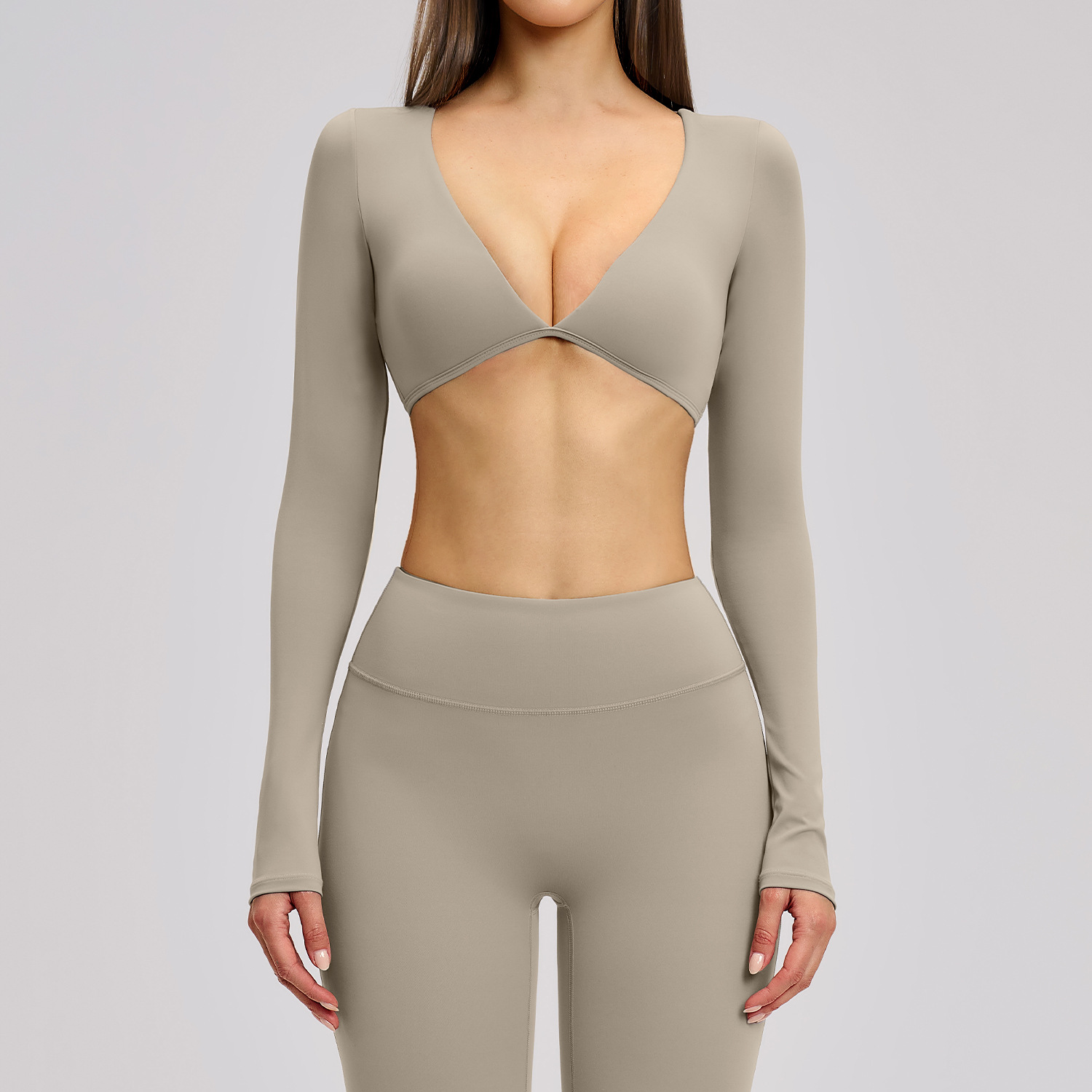 Long Sleeve Top-Gray