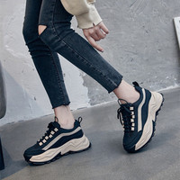 Chaussures pour femmes en maille respirante, résistantes à l'usure, confortables, mode beauté, baskets épaisses