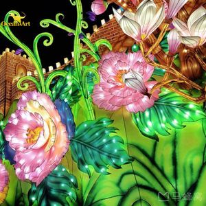 Custom Christmas Diwali & Thanksgiving Theme Festival Silk Lantern with LED Lights Waterproof for Exhibition - Product Image 4