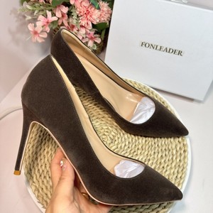 New Women <b>Pointed</b> <b>Toe</b> Gray Sexy <b>Flat</b> 8/10/12Cm Customized Designer Shoes Plus Size 34-45 High Heels - Product Image 2