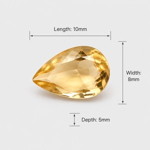 Citrino Naturale Brasiliano, Gemma a Goccia Sfaccettata VVS, <span class=keywords><strong>Pietra</strong></span> Sciolta per Creazione Gioielli, Intarsiatura Fai da Te, Ingrosso - Product Image 5