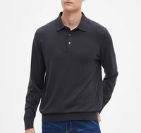 Polo en cachemire à boutons, pull-over en cachemire pour hommes, design classique personnalisé