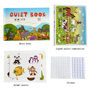 Couverture rigide bébé autocollant <span class=keywords><strong>livre</strong></span> puzzle jouets enfant éducation précoce véhicule <span class=keywords><strong>jungle</strong></span> jeux <span class=keywords><strong>livre</strong></span> calme - Product Image 1
