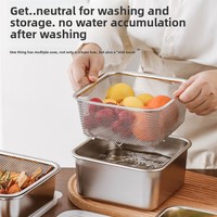 TIANXING-Panier filtrant en acier inoxydable avec couvercle pour stockage de fruits et légumes, 304