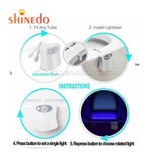 Activado por movimiento de luz LED 8 colores cambiando inodoro luz nocturna para luz de baño - Product Image 5