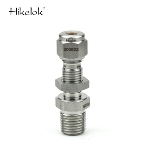 Bán buôn Vòng thẳng vách ngăn nam kết nối <span class=keywords><strong>SS</strong></span> NPT chủ đề đôi ferrule ống phụ kiện cho chất lỏng khớp nối - Product Image 2