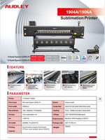 Imprimante Numérique Sublimation Audley Industrielle 4 Têtes I3200 pour Vêtements Directs Textile Tissu Polyester 2m Capacité d'Encre Maximale