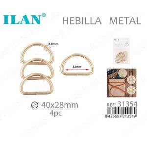 ห่วงโลหะ Ilan ขนาด 40x28 มม. 4 ชิ้น สำหรับงานกระเป๋าและงานฝีมือ - Product Image 1