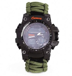 Échantillon gratuit Montre Paracord étanche 6-en-1 pour extérieur Cadeau d'urgence pour hommes Camping Survival - Product Image 3