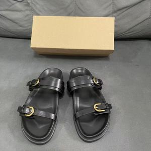 Mocasines de Cuero de Lujo para Mujer, Sandalias Planas Personalizadas con Hebillas Metálicas, Antideslizantes, Estilo Plataforma - Product Image 2