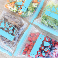 Sac refermable en plastique PE sans BPA, non toxique, avec fermeture éclair auto-scellante