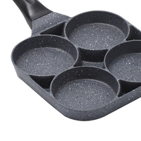 Poêle à frire à fond plat pour petit-déjeuner, idéale pour les œufs et les hamburgers, en aluminium, avec 4 trous, pour la cuisson – Offre Spéciale