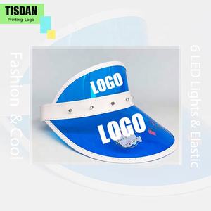 Bleu et rouge holographique irisé réglable PVC <span class=keywords><strong>pare</strong></span>-soleil LED lumières impression Logo pour adultes unisexes-fête/décontracté/usage extérieur - Product Image 2