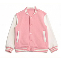 Veste universelle personnalisée OEM pour l'école, style baseball/basket, col montant, en polaire, broderie, fermeture éclair et boutons, pour l'hiver