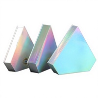 Boîte cadeau triangulaire miroir or rose personnalisée, emballage de luxe irrégulier avec insert de précision