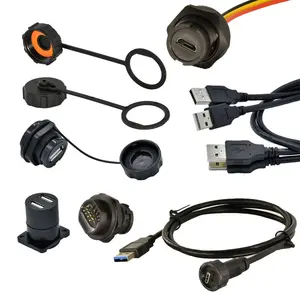IP67 Usb 2,0 3,0 HDMI conector a prueba de agua Cable de montaje en Panel Cable hembra tipo C Sensor de conector Micro Usb