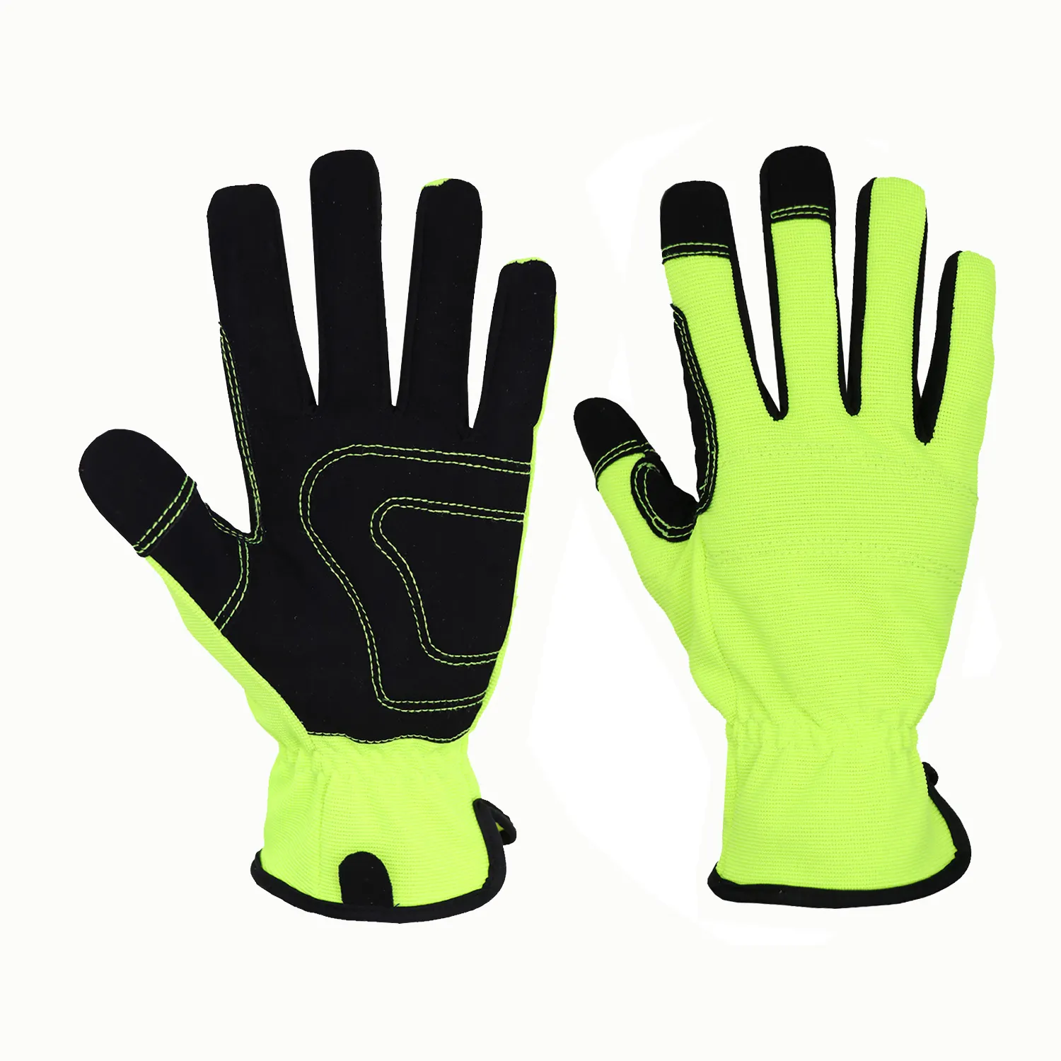 Hand Gloves Gloves HANDLANDY Green Nubuck Touchscreen Car Repair Work Gloves Vibration-Resistant Hand Gloves For Light Work