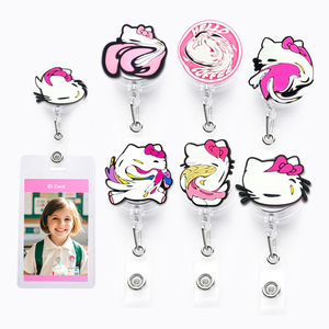 AMZ Best-seller <span class=keywords><strong>Anime</strong></span> giappone Hello Cat PVC retrattile retrattile Reel porta Clip Toppers per promozione regali scuola - Product Image 2