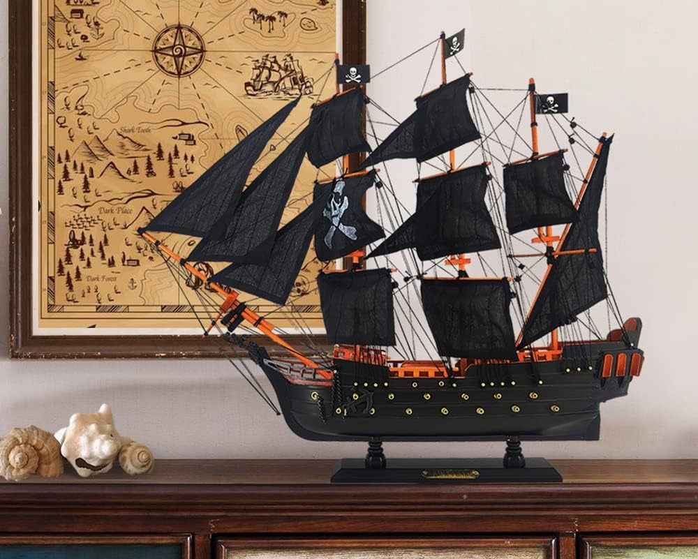 GARNECK En Bois Modèle Bateau Pirate Style Méditerranéen Bateau à
