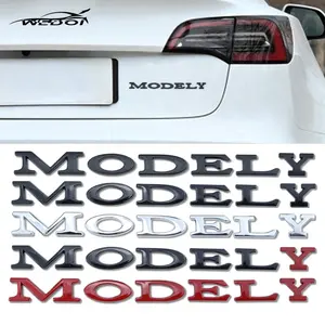 Verbeterde 3d Badge Voor Tesla Model Y Embleem Stickers Achterklep Metalen Lettersticker Auto-Accessoires Voor Tesla Model Y 2023