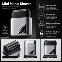 Mini rasoir électrique professionnel pour homme à double grille avec affichage numérique et chargement Type-C