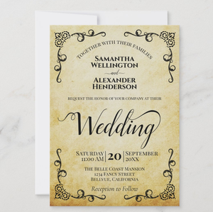 Invitation personnalisée de luxe vintage A5 pour <span class=keywords><strong>mariage</strong></span>, fête, anniversaire, fournisseur, <span class=keywords><strong>parchemin</strong></span> avec enveloppe - Product Image 2