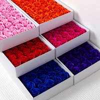 Fleur artificielle en savon épais à trois couches en gros, tête de rose pour bouquet de fête DIY, cadeau de la Saint-Valentin