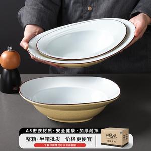 จานเมลามีนทรงรีสีพื้นสำหรับร้านอาหาร จานผัดอาหาร ใช้ในโรงแรม - Product Image 3
