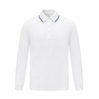 Camisetas Polo de Algodón para Hombre, Camisetas Polo de Manga Larga a Rayas, Camiseta Polo de Golf de Manga Larga para Hombre