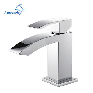 Grifo moderno de lavabo de <span class=keywords><strong>cascada</strong></span> de un solo orificio con alcance de caño de 6 pulgadas para subtítulos de tocador - Product Image 1