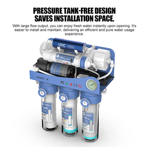Sistema <span class=keywords><strong>di</strong></span> filtraggio acqua RO senza serbatoio OEM 600GPD a 6 stadi, alcalino, autopulente, in plastica, con controllo tramite app, per cucina - Product Image 2