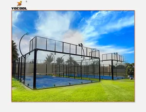 Top quality factory direct golden supplier standard super panoramic exterieur padel court cost