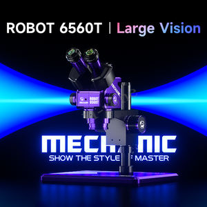 メカニック 6560T-B11 6.5-60倍拡大ステレオ三眼顕微鏡、マザーボードのはんだ付け修理用調整可能な接眼レンズ付き - Product Image 2