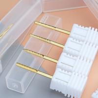 Embouts de ponceuse à ongles en acier inoxydable et tungstène, plaqués or, en forme de cône, pour polissage des ongles, accessoires sûrs et lisses pour le nettoyage des cuticules