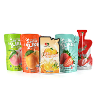 Machine de remplissage de jus en sachets doypack en plastique avec bec verseur et paille intégrée pour emballage personnalisé de boissons liquides