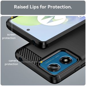 Funda de teléfono móvil TPU a prueba de golpes, funda trasera de silicona de fibra de carbono para Motorola Moto G24 G04 G84 G54 - Product Image 3