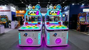 เครื่องเล่นเกมหยอดเหรียญแบบสองผู้เล่น รูปแบบหนูแฮมสเตอร์ ผลักดันเพื่อชนะ  พร้อมไฟ LED  อุปกรณ์เกมอาร์เคดสำหรับเด็ก  รับประกัน 1 ปี ใช้ได้ทั่วโลก - Product Image 4